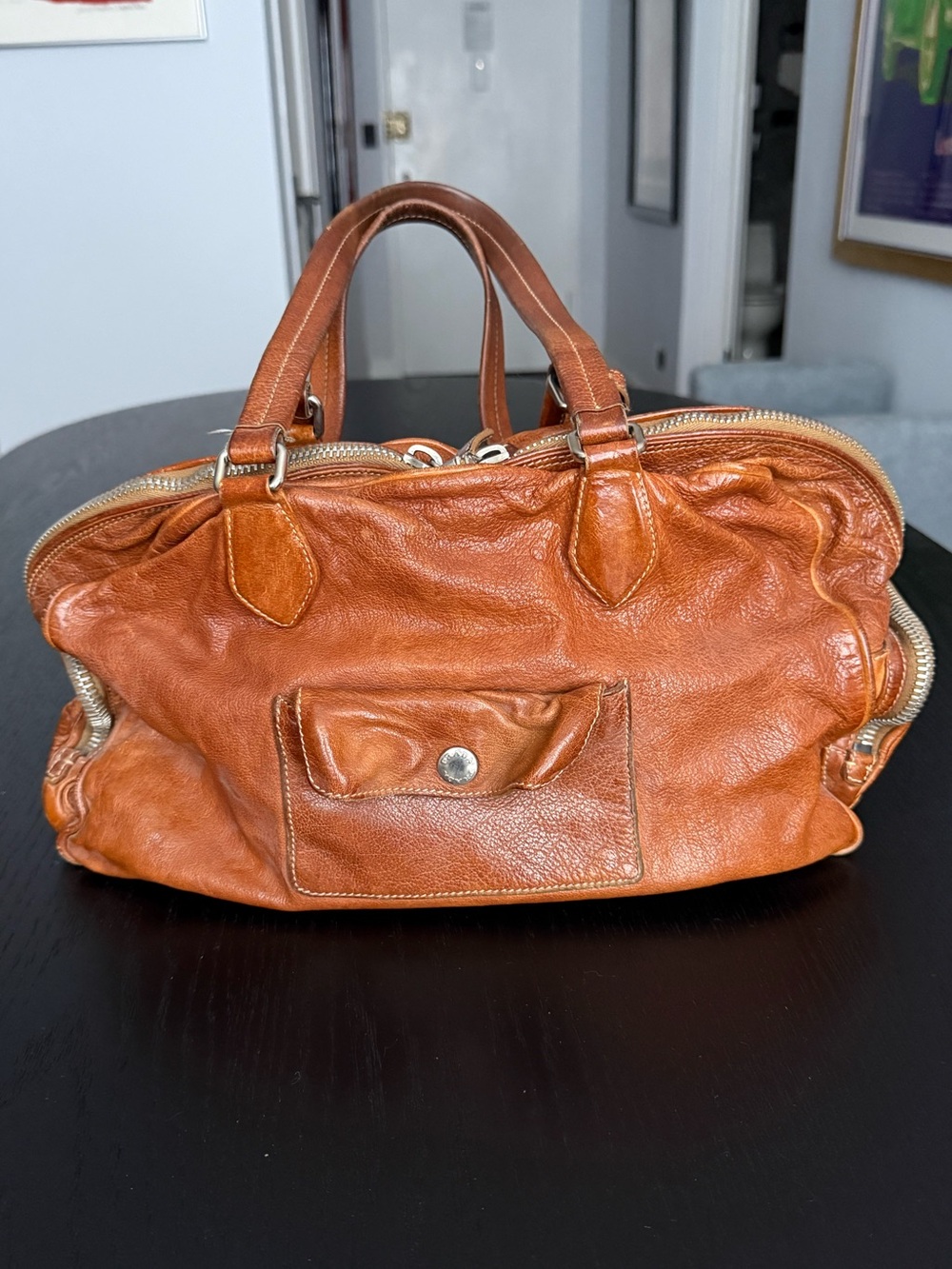 Prada Washed Buffalo Cargo Bag Cuoio - Picture 2 of 16